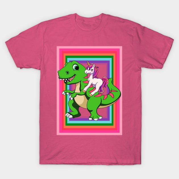 Frame Uni and Dino T-Shirt by rickyrickbob